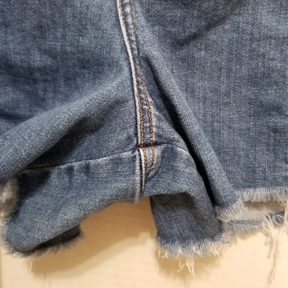 American Eagle skort 18 distressed frayed tie side wrap denim jean cut off waist - Picture 9 of 16